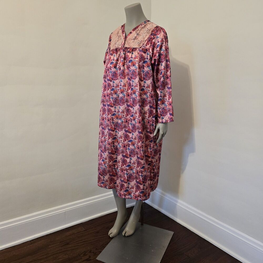 Anthony Richards Vintage Kaftan Womens LG Floral House Midi Dress MuuMuu Prop